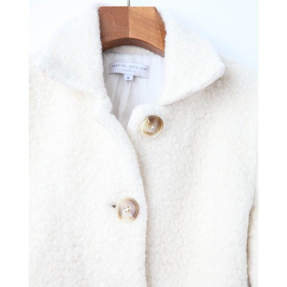 Marina Moscone Collective Off-white faux Shearling Coat - Picture 6 of 11